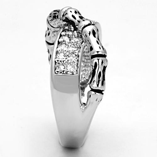 MA3W320 - Rhodium Brass Ring with AAA Grade CZ in Clear