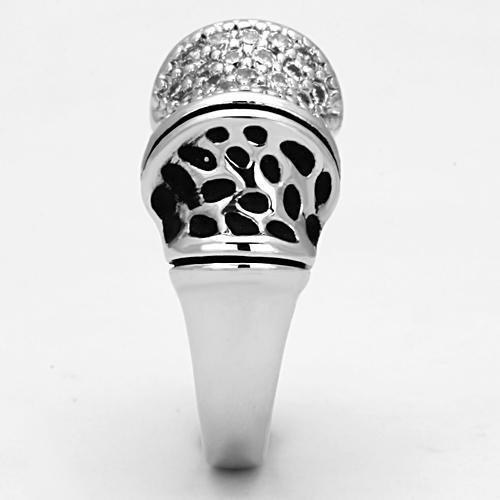 MA3W324 - Rhodium Brass Ring with AAA Grade CZ in Clear