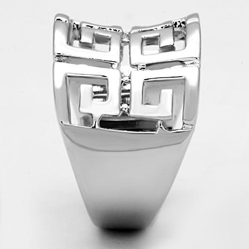 MA3W329 - Rhodium Brass Ring with No Stone