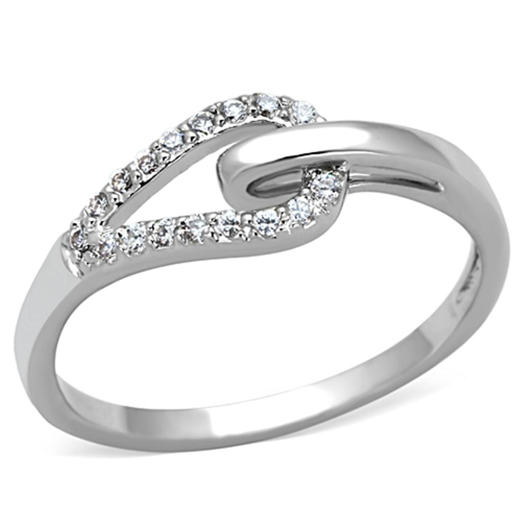MA3W465 - Rhodium Brass Ring with AAA Grade CZ in Clear