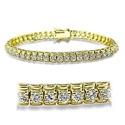 MA415906 - Gold Brass Bracelet with AAA Grade CZ in Clear