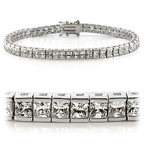 MA47102 - Rhodium Brass Bracelet with AAA Grade CZ in Clear