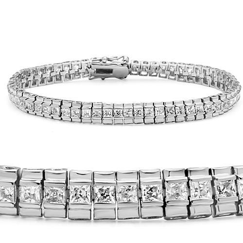 MA47304 - Rhodium Brass Bracelet with AAA Grade CZ in Clear