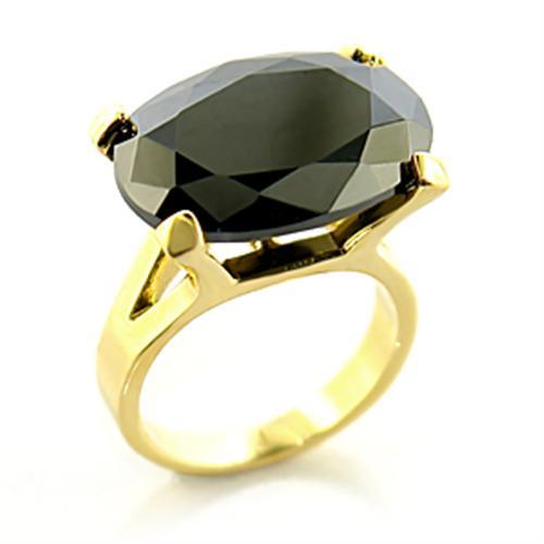 MA8X100 - Gold Brass Ring with AAA Grade CZ in Jet