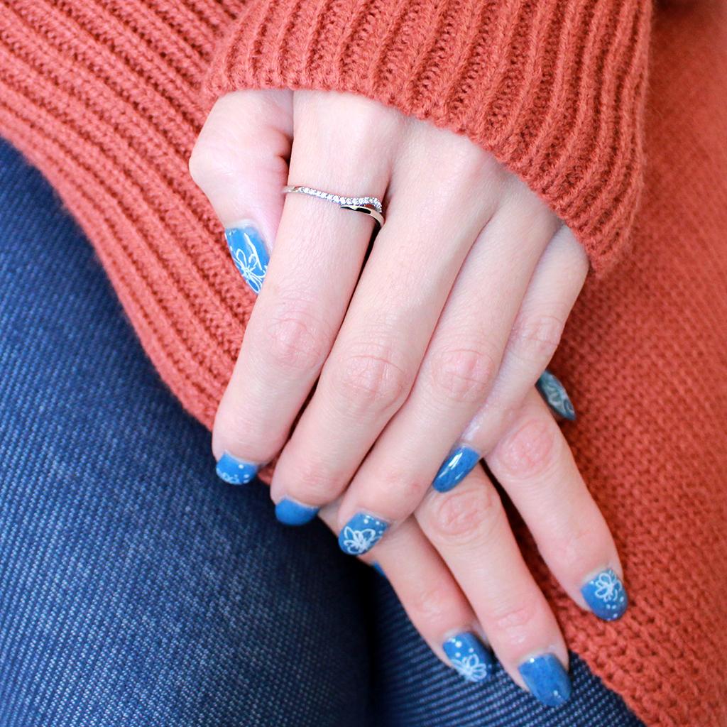 MADA159 - High polished (no plating) Stainless Steel Ring with AAA Grade CZ in Clear