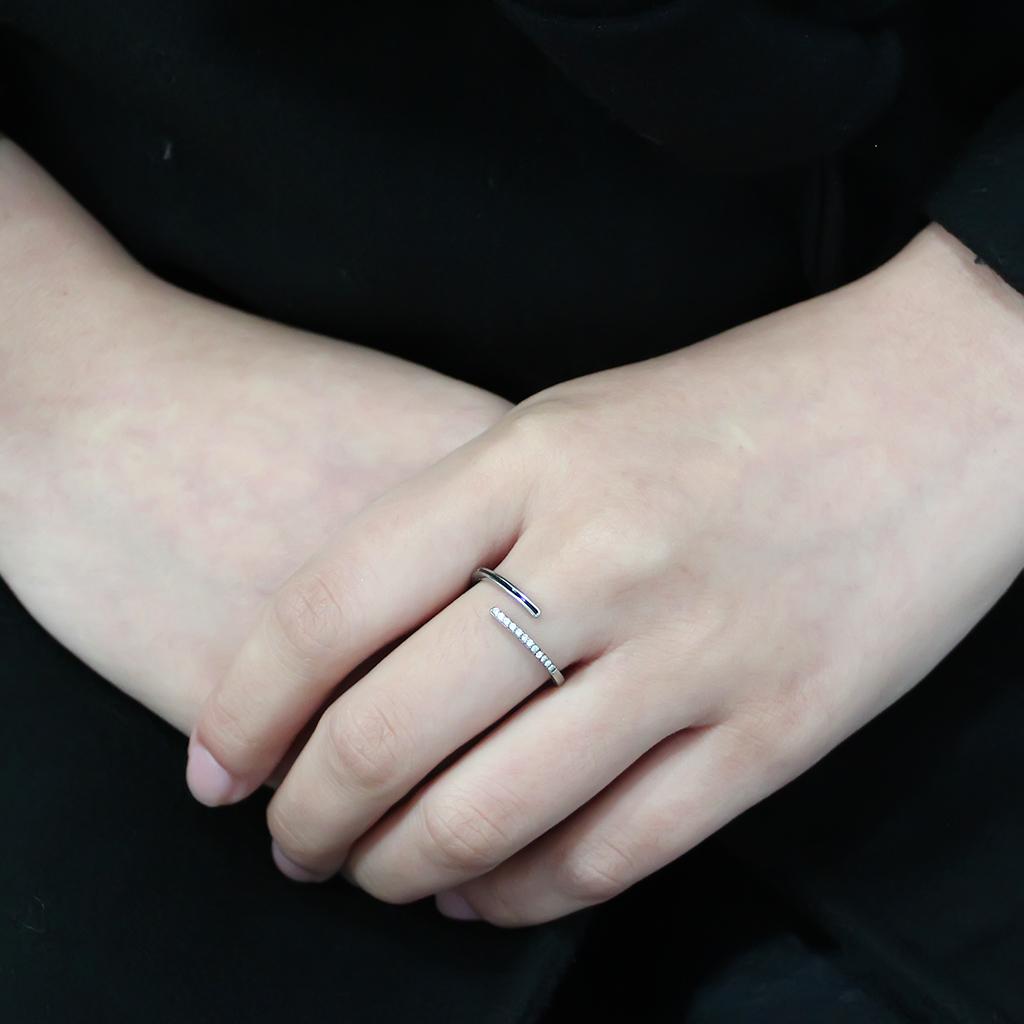 MADA312 - No Plating Stainless Steel Ring with Epoxy in Jet