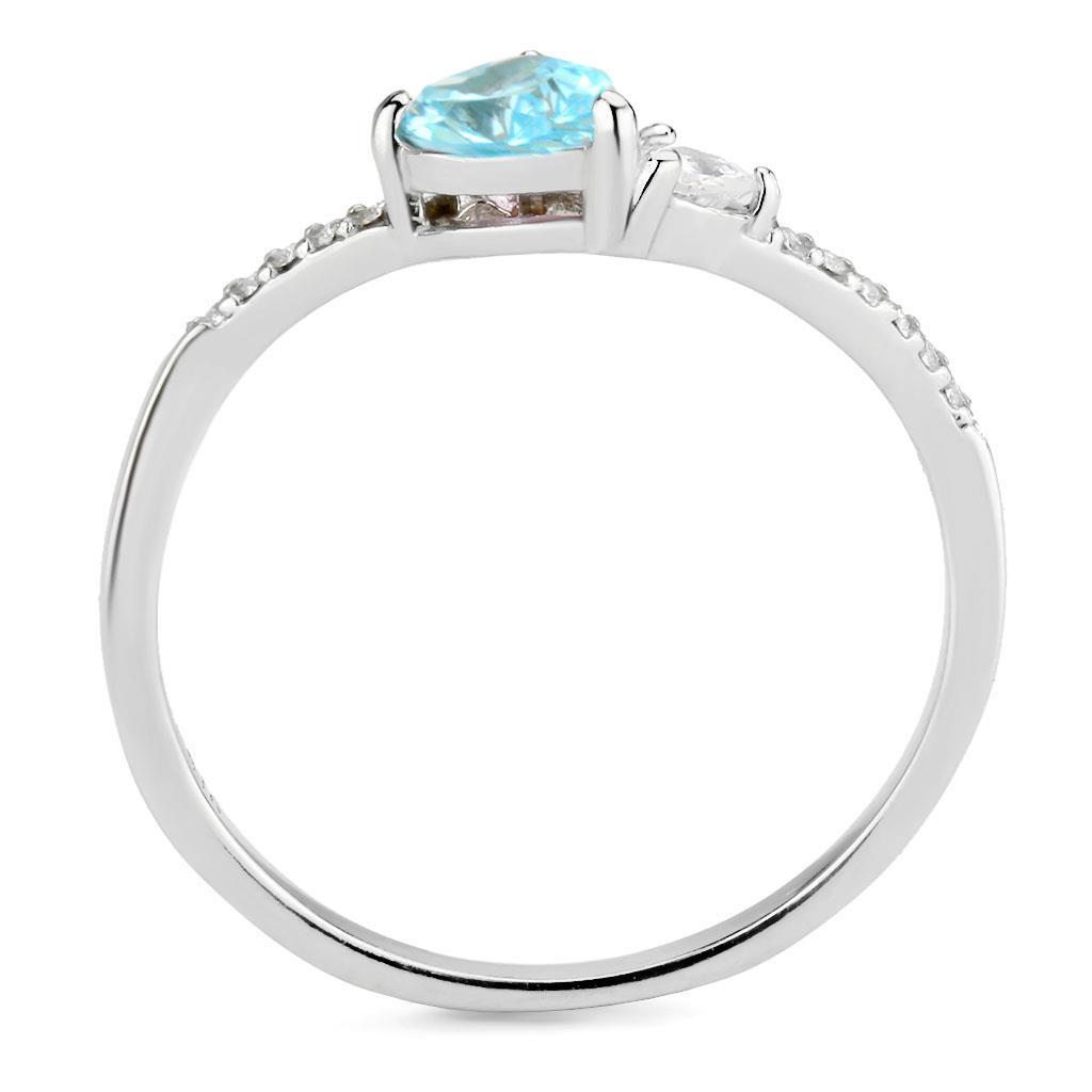 MADA384Q - High polished (no plating) Stainless Steel Ring with AAA Grade CZ in Multi Color