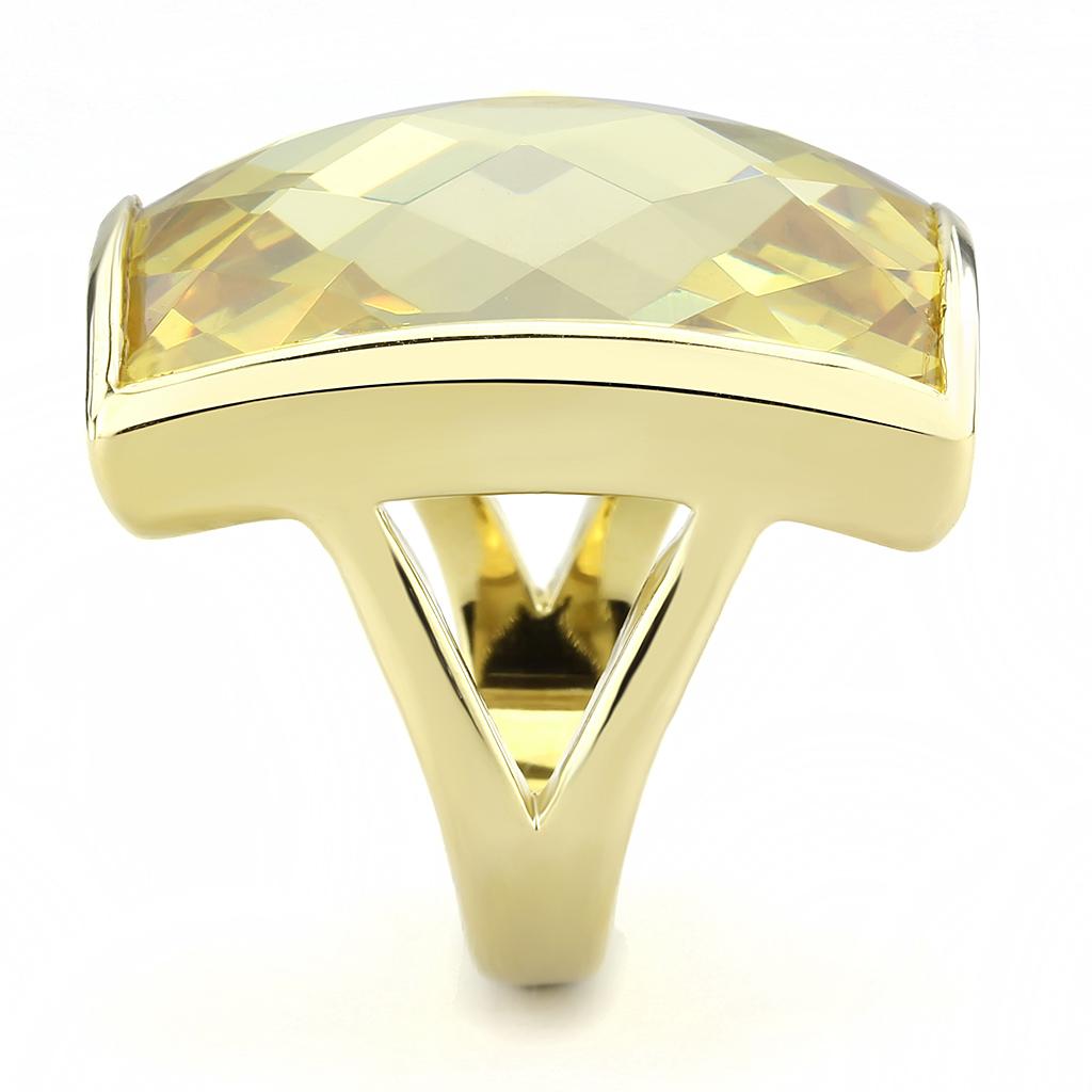 MALO1251 - Gold Brass Ring with AAA Grade CZ in Topaz