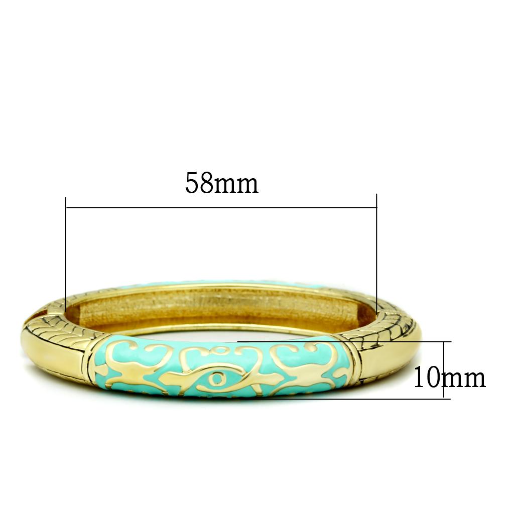 MALO2128 - Flash Gold White Metal Bangle with Epoxy in No Stone