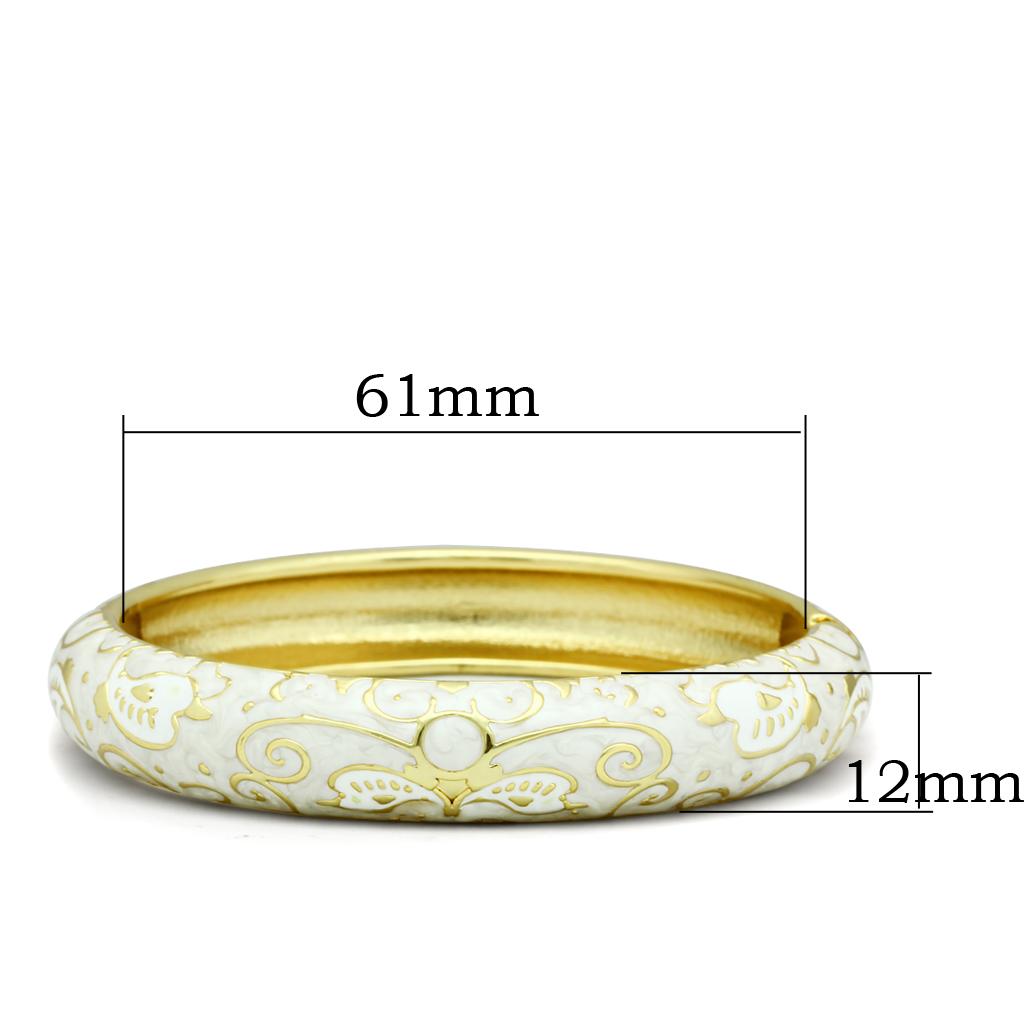 MALO2147 - Flash Gold White Metal Bangle with Epoxy in No Stone