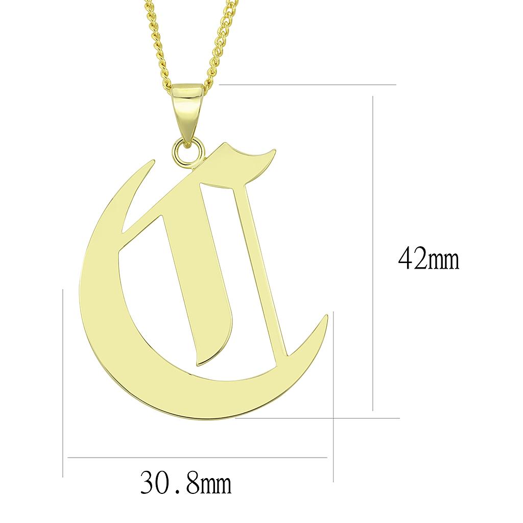 MALO228 - Gold Brass Chain Pendant with No Stone