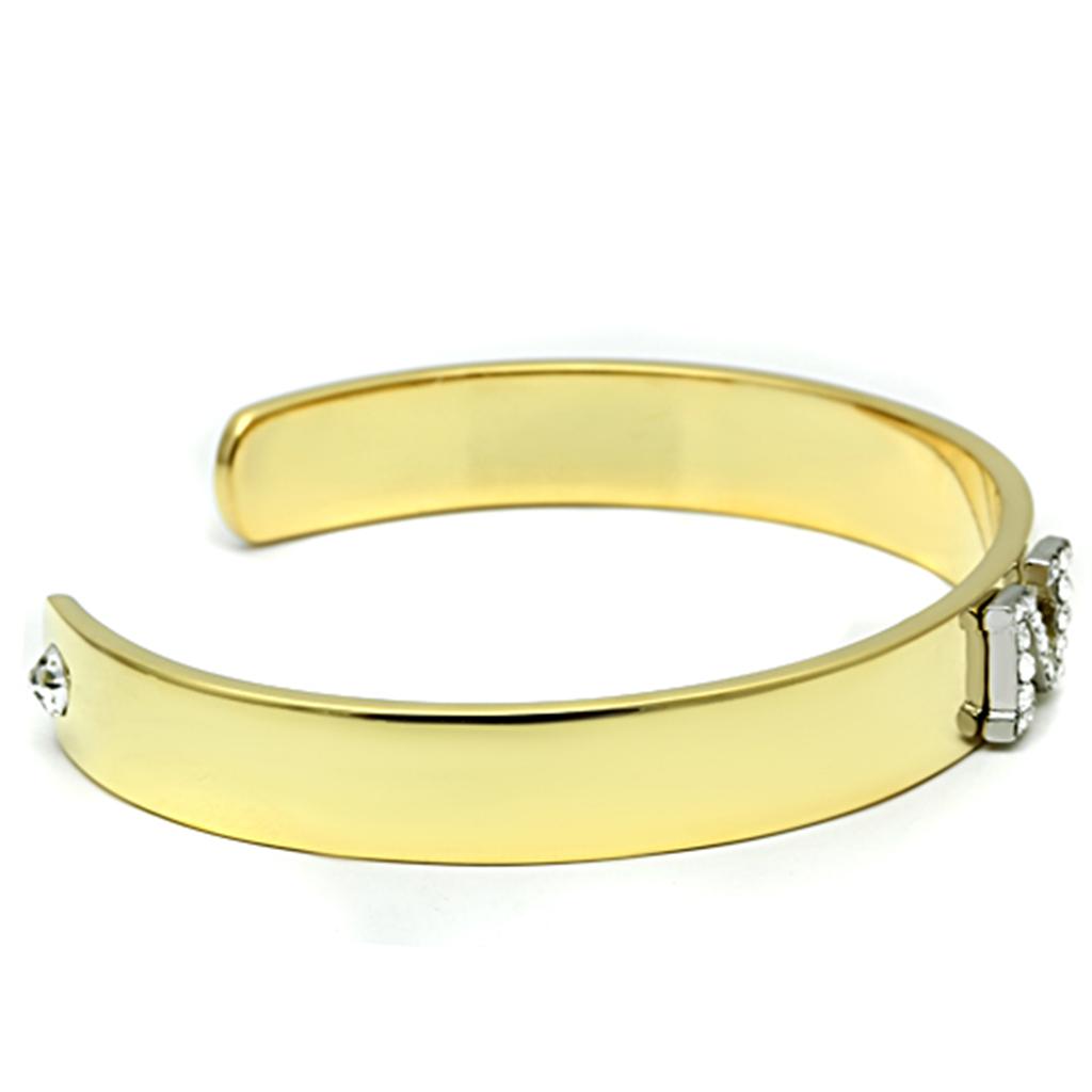 MALO2583 - Gold+Rhodium White Metal Bangle with Top Grade Crystal in Clear