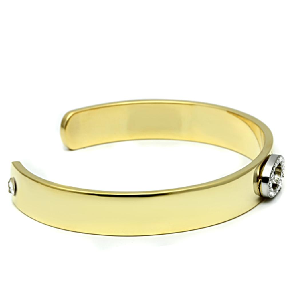 MALO2586 - Gold+Rhodium White Metal Bangle with Top Grade Crystal in Clear