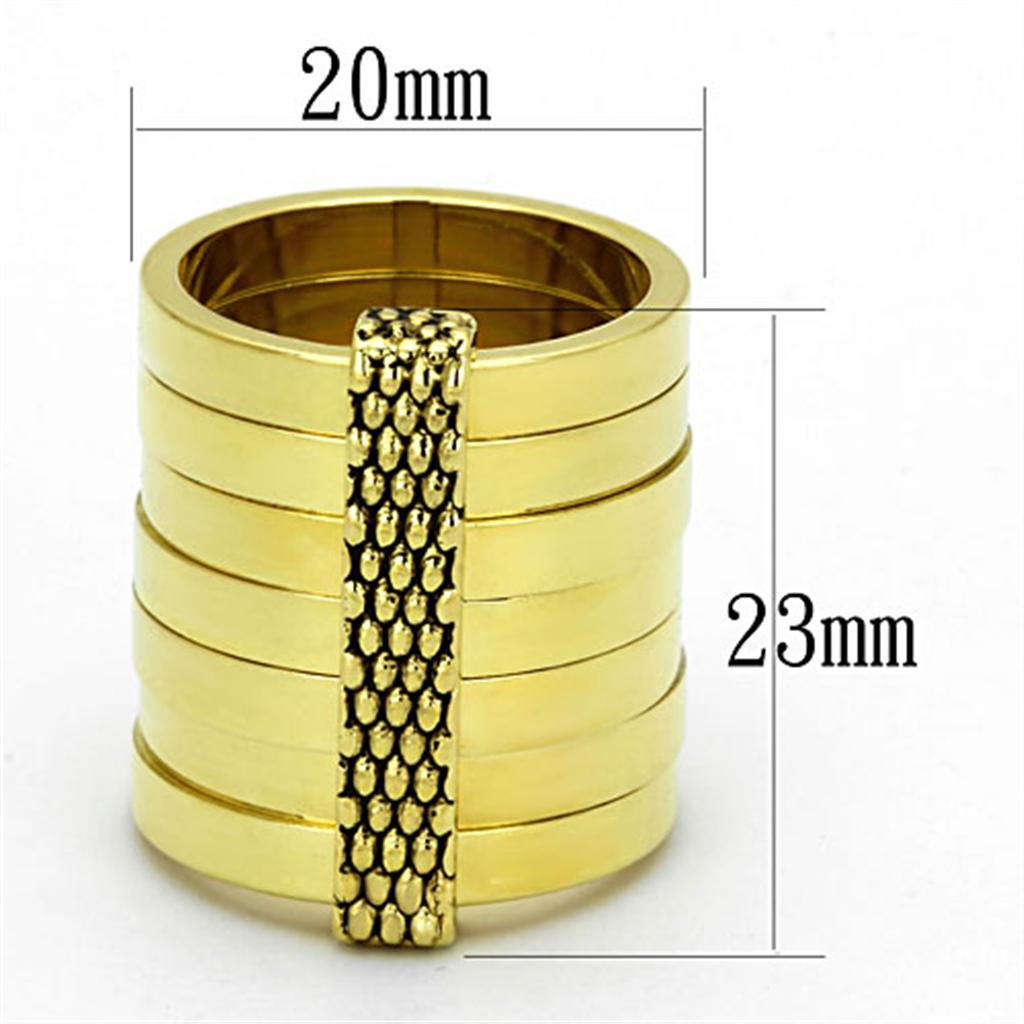 MALO3018 - Gold Brass Ring with Epoxy in Jet