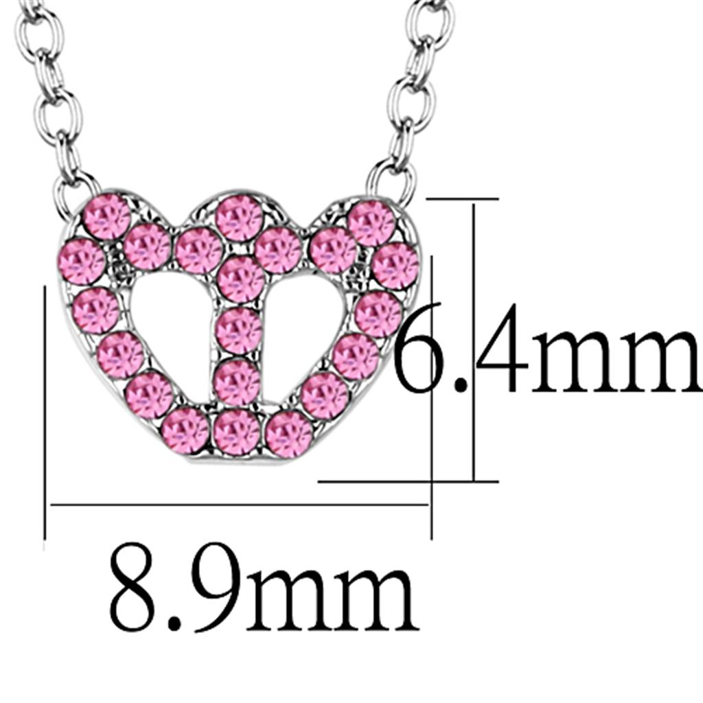 MALO3230 - Rhodium Brass Chain Pendant with Top Grade Crystal in Rose