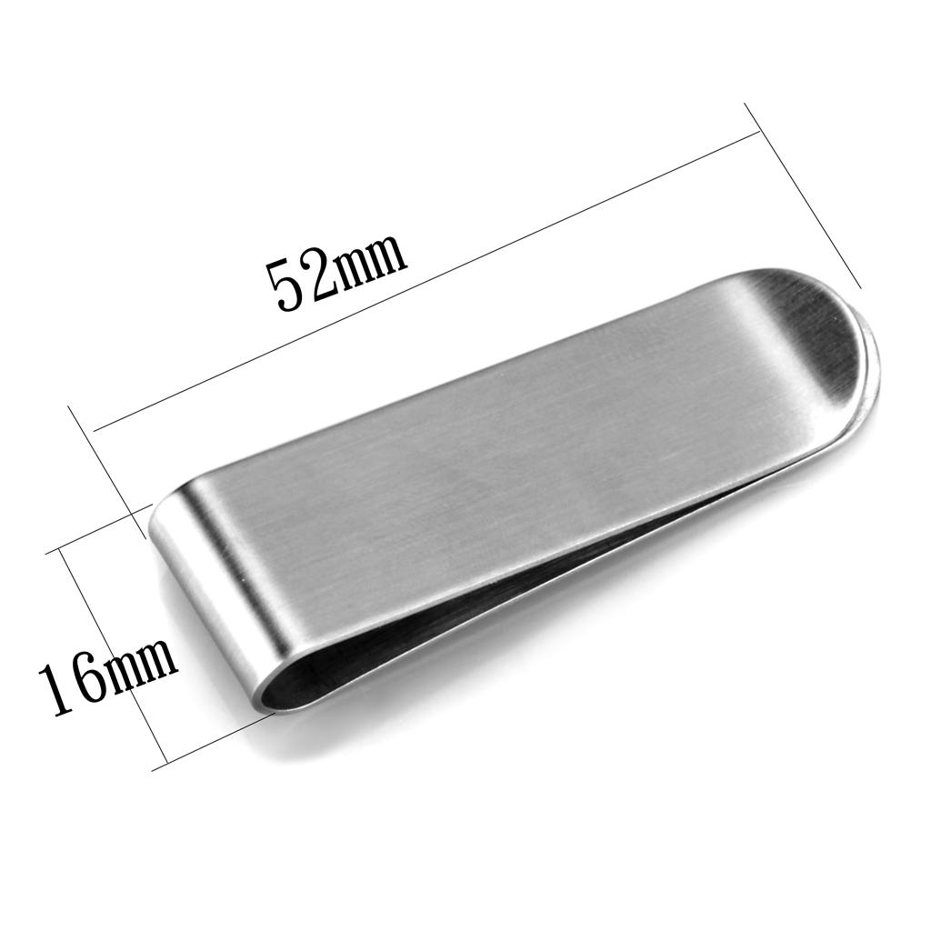MALO3379 - High polished (no plating) Stainless Steel Money clip with No Stone