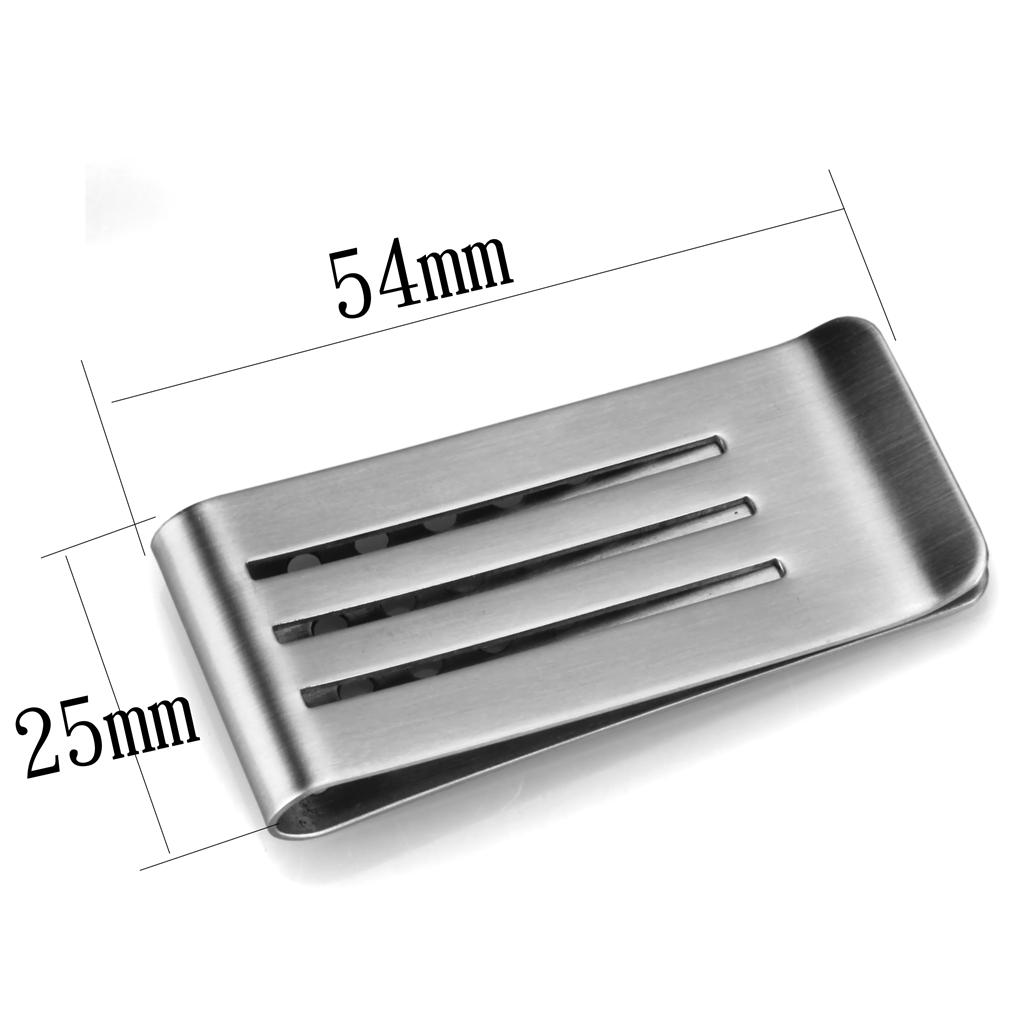 MALO3383 - High polished (no plating) Stainless Steel Money clip with No Stone