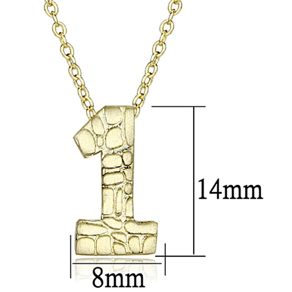 MALO3460 - Flash Gold Brass Chain Pendant with Top Grade Crystal in Clear