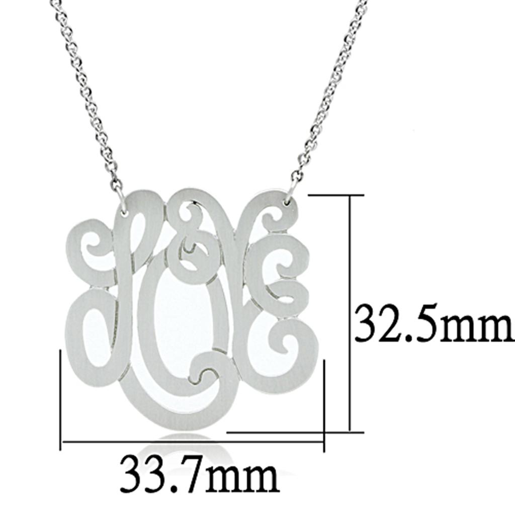MALO3473 - Rhodium Brass Chain Pendant with No Stone