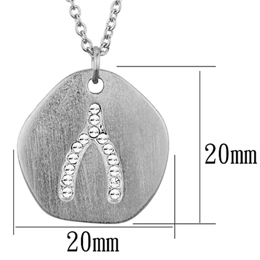 MALO3478 - Rhodium+Brushed Brass Chain Pendant with Top Grade Crystal in Clear