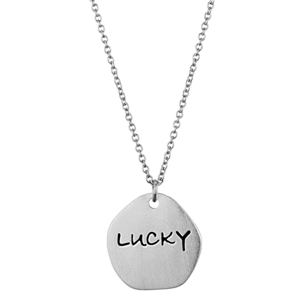 MALO3478 - Rhodium+Brushed Brass Chain Pendant with Top Grade Crystal in Clear