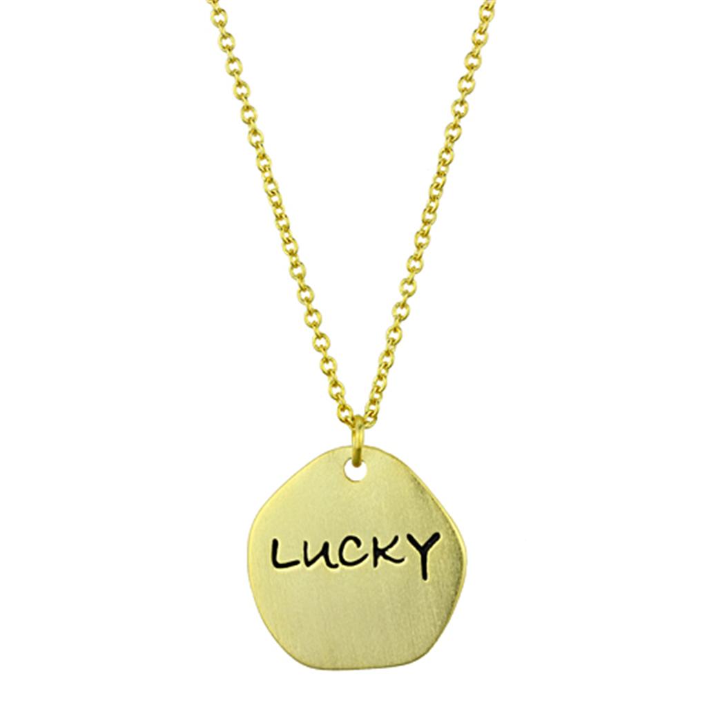 MALO3479 - Gold & Brush Brass Chain Pendant with Top Grade Crystal in Clear