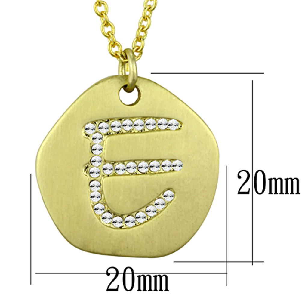 MALO3481 - Gold Brass Chain Pendant with Top Grade Crystal in Clear