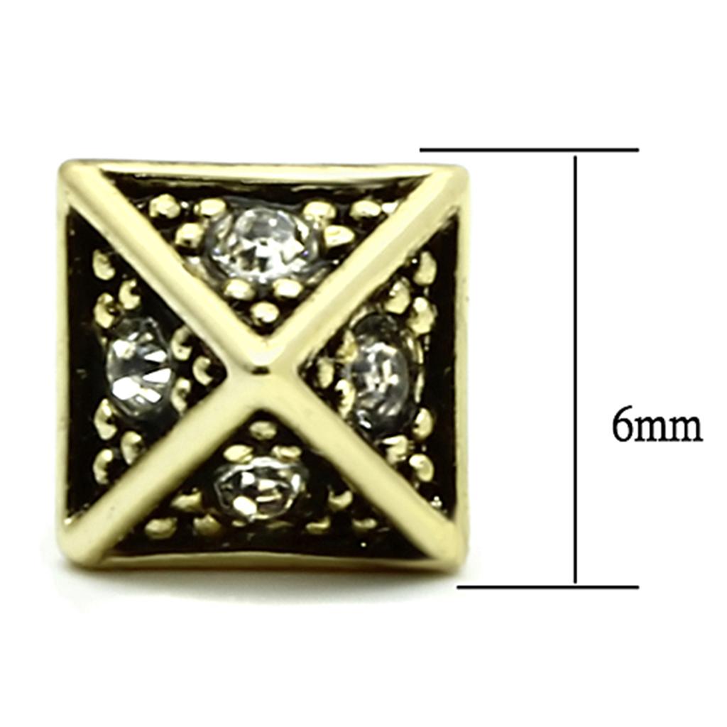 MALO3507 - Flash Gold Brass Earrings with Top Grade Crystal in Clear