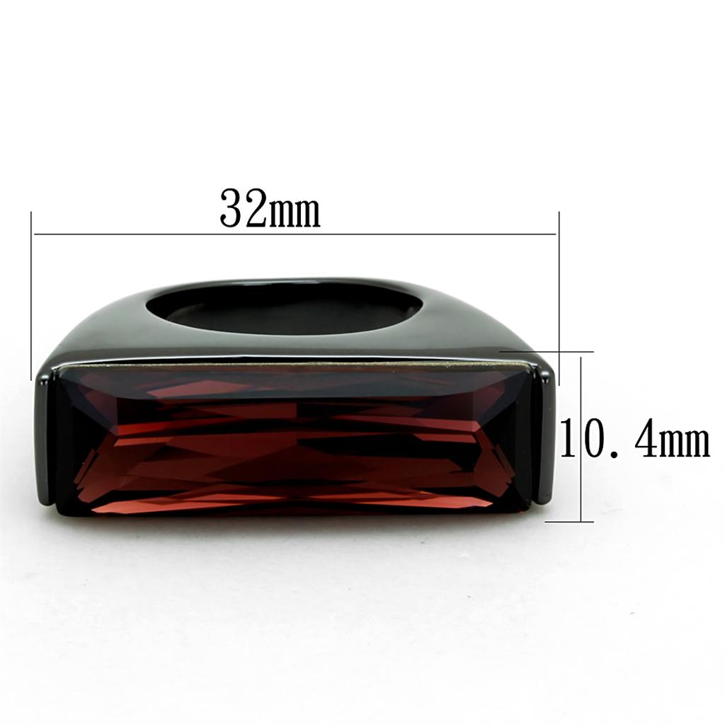 MALO3517 - TIN Cobalt Black Brass Ring with Top Grade Crystal in Siam