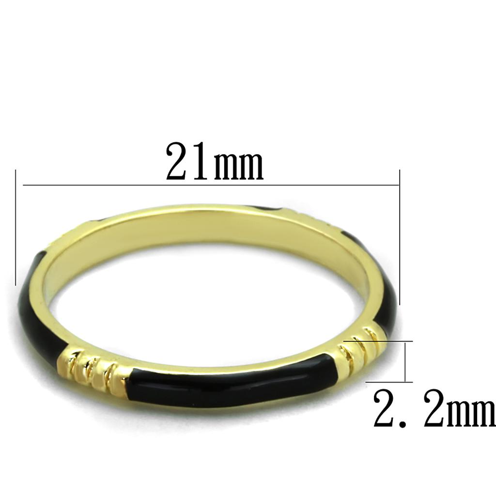 MALO3550 - Gold Brass Ring with Epoxy in Jet
