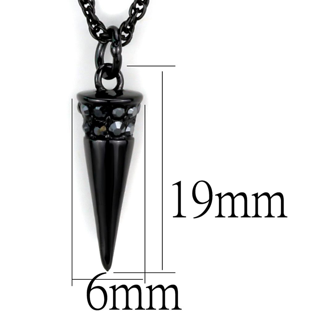 MALO3709 - TIN Cobalt Black Brass Chain Pendant with Top Grade Crystal in Hematite