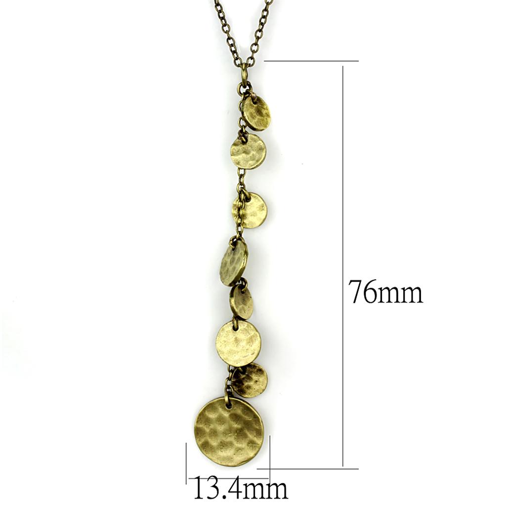 MALO3713 - Antique Copper Brass Chain Pendant with No Stone