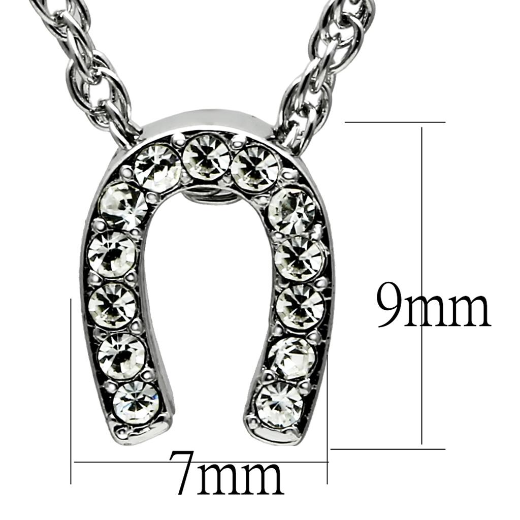 MALO3719 - Rhodium Brass Chain Pendant with Top Grade Crystal in Clear