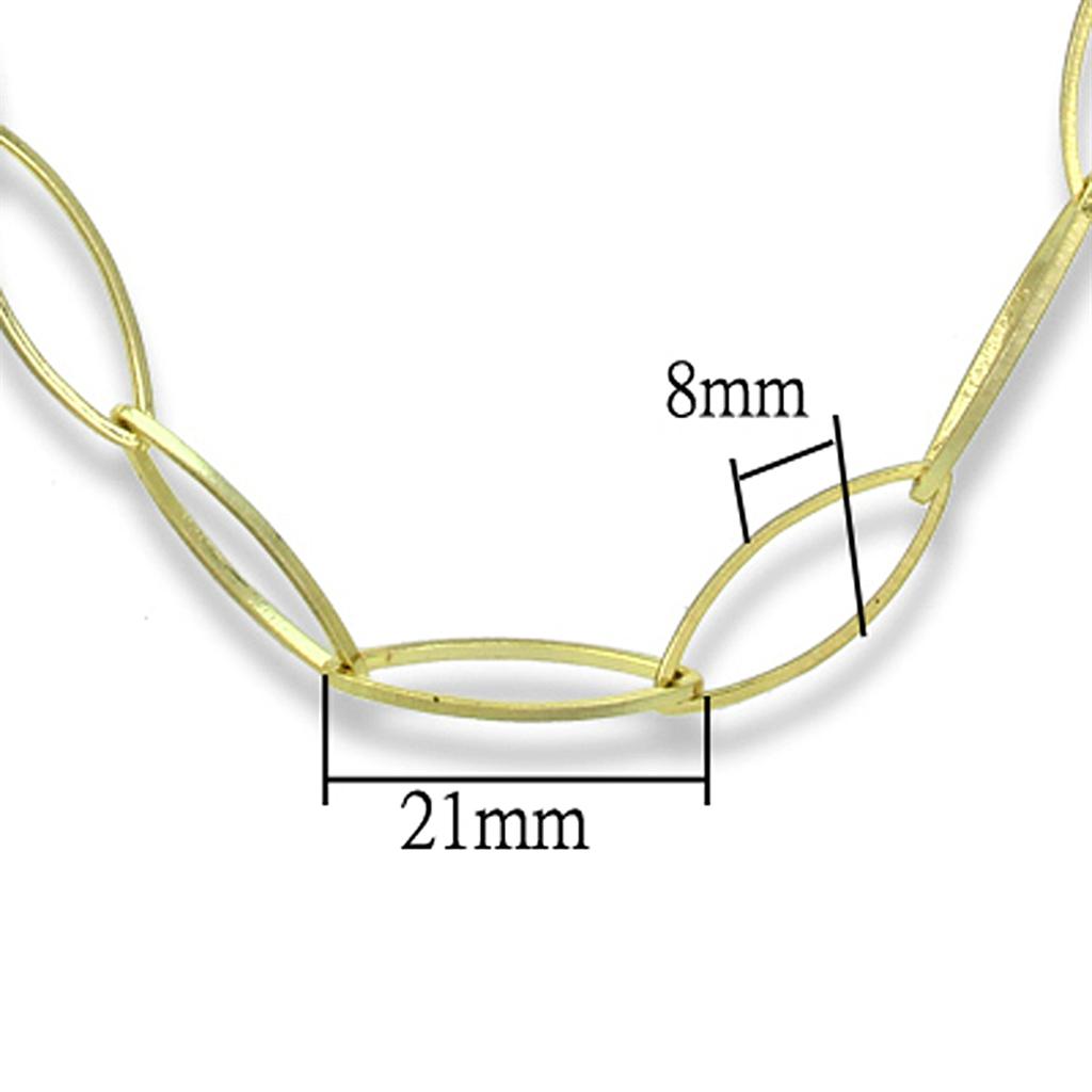 MALO3721 - Gold & Brush Brass Necklace with No Stone