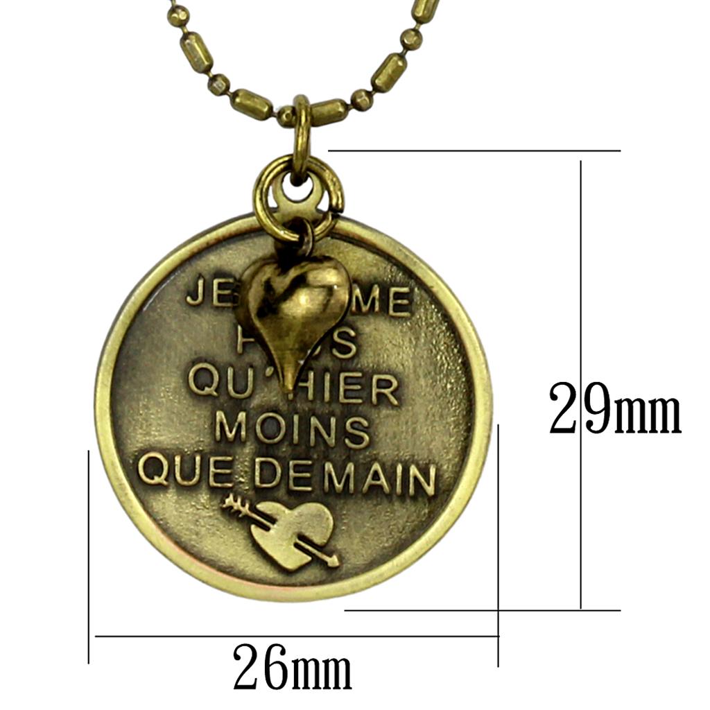 MALO3824 - Antique Copper White Metal Chain Pendant with No Stone