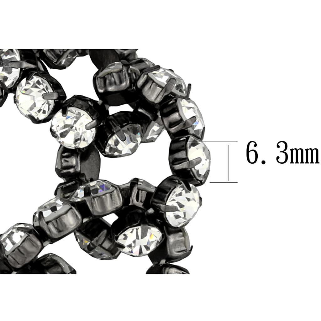 MALO3831 - Ruthenium Brass Bracelet with Top Grade Crystal in Clear