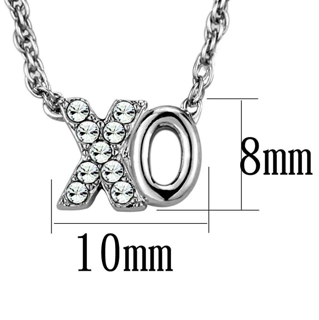 MALO3845 - Rhodium Brass Necklace with Top Grade Crystal in Clear