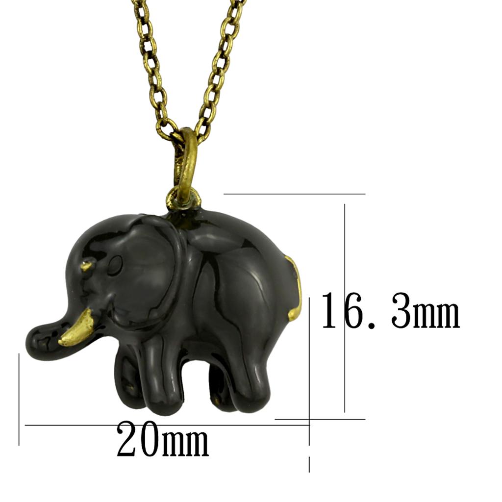 MALO3848 - Antique Copper Brass Chain Pendant with Epoxy in Gray