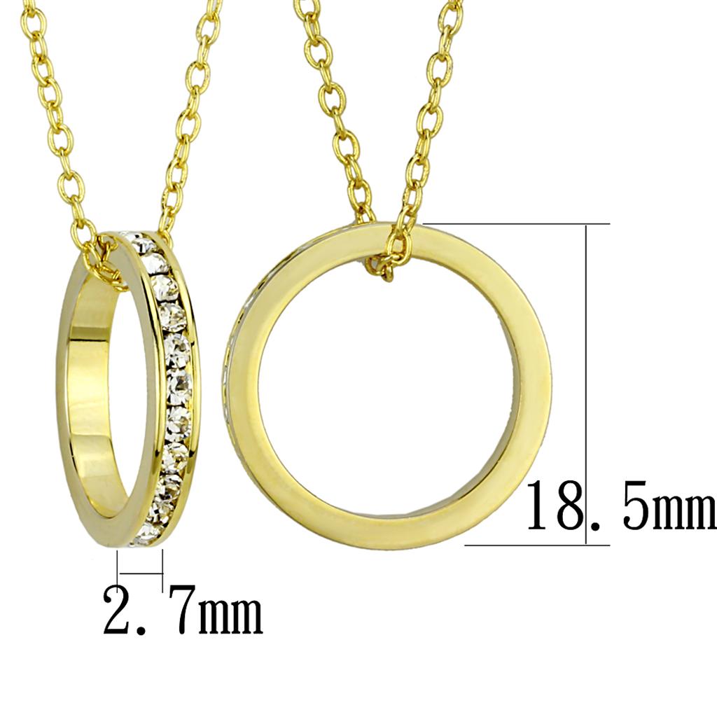 MALO3930 - Gold Brass Chain Pendant with Top Grade Crystal in Clear