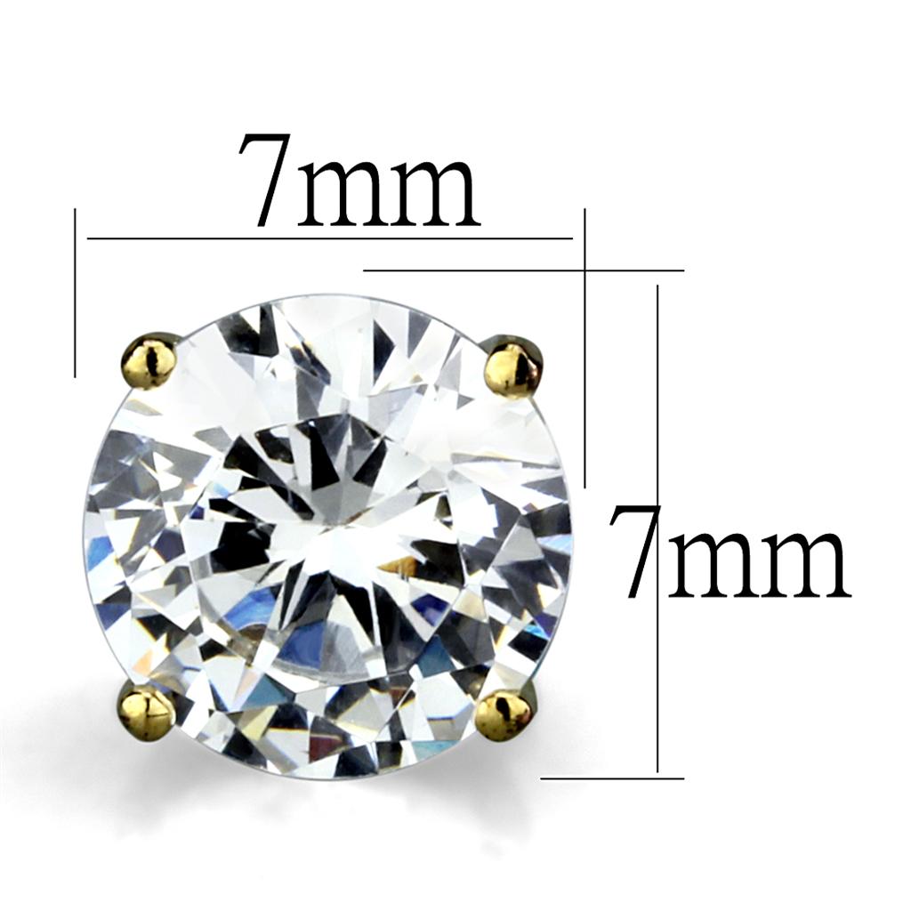 MALO3949 - Gold Brass Earrings with AAA Grade CZ in Clear