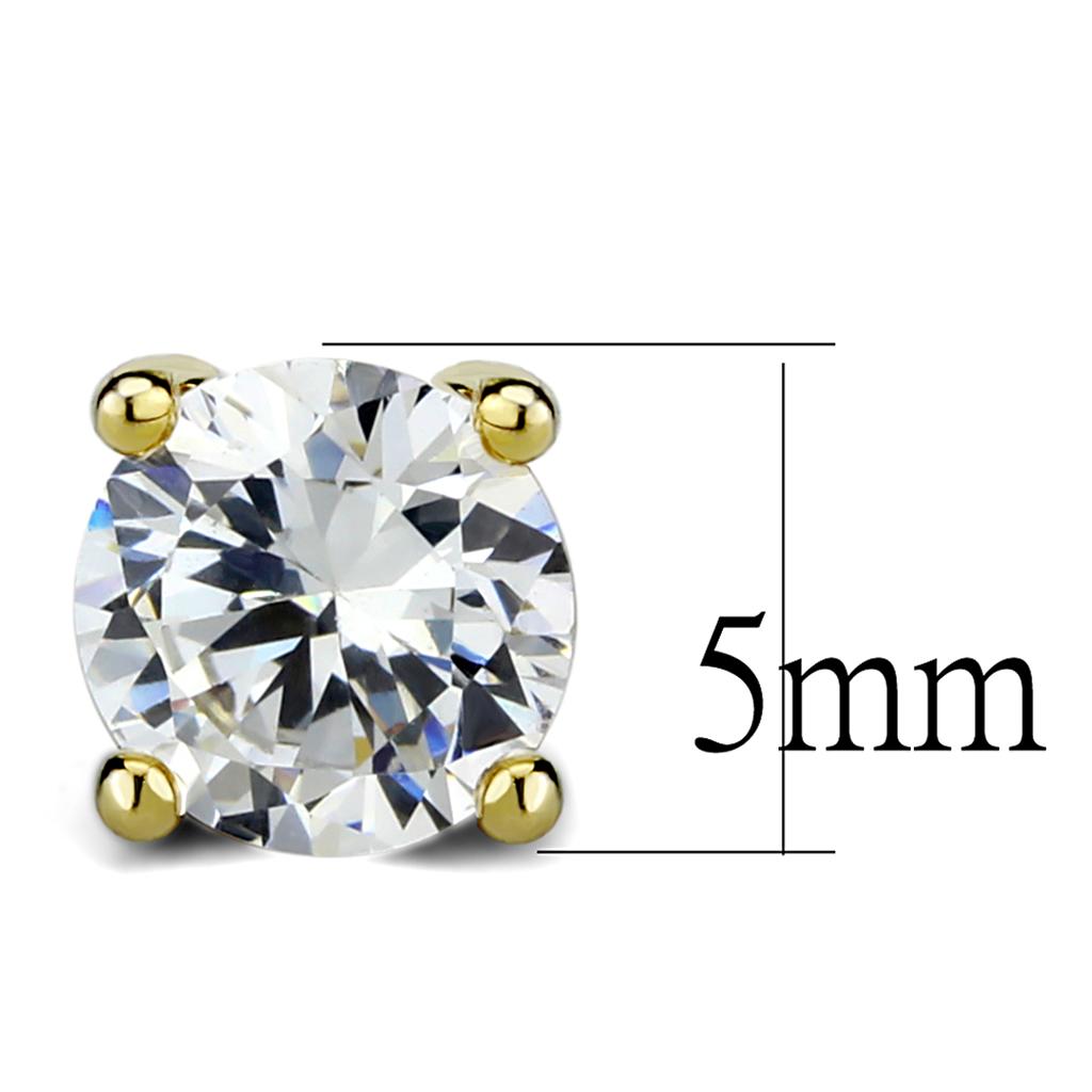 MALO3958 - Gold Brass Earrings with AAA Grade CZ in Clear