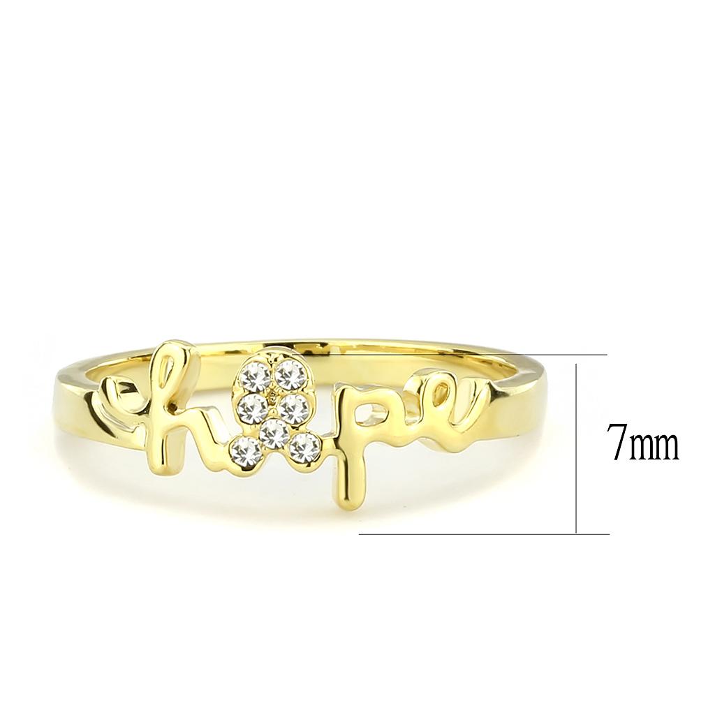 MALO3965 - Flash Gold Brass Ring with Top Grade Crystal in Clear