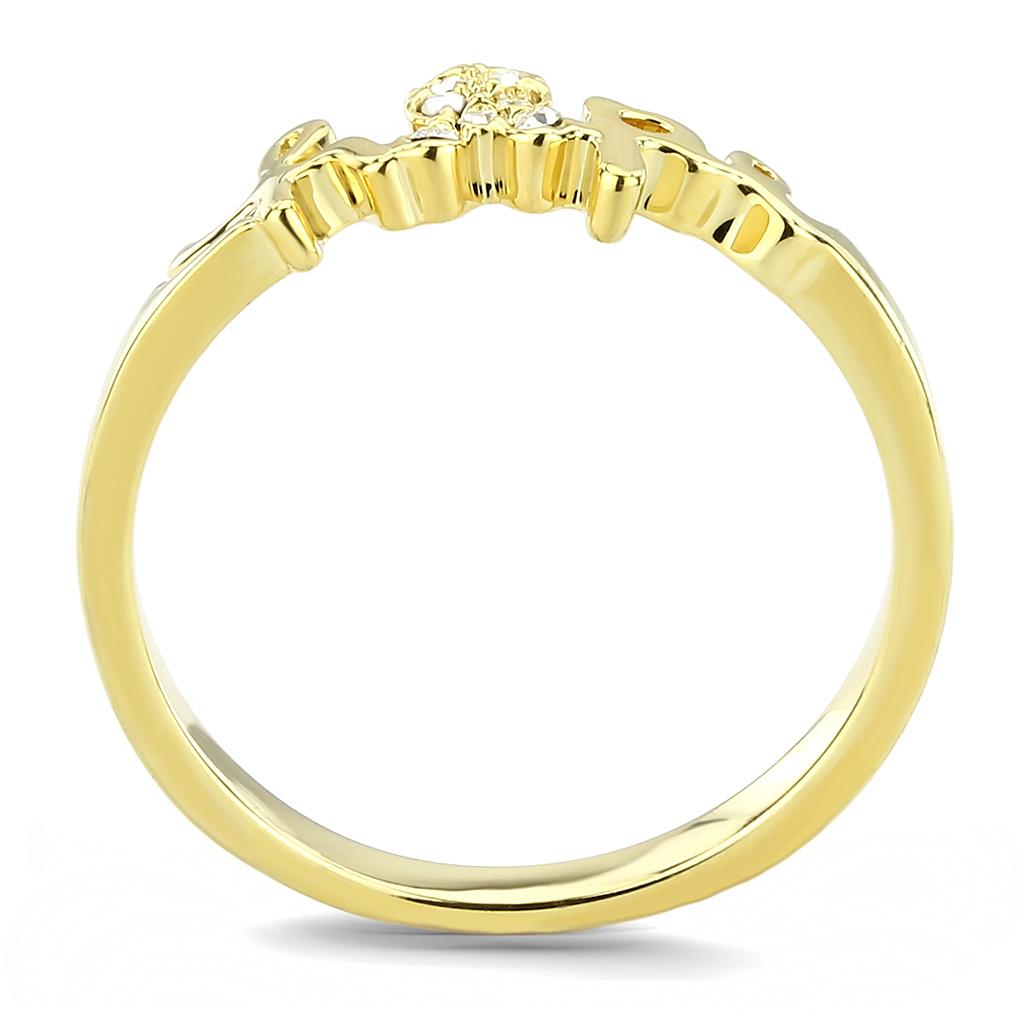 MALO3965 - Flash Gold Brass Ring with Top Grade Crystal in Clear