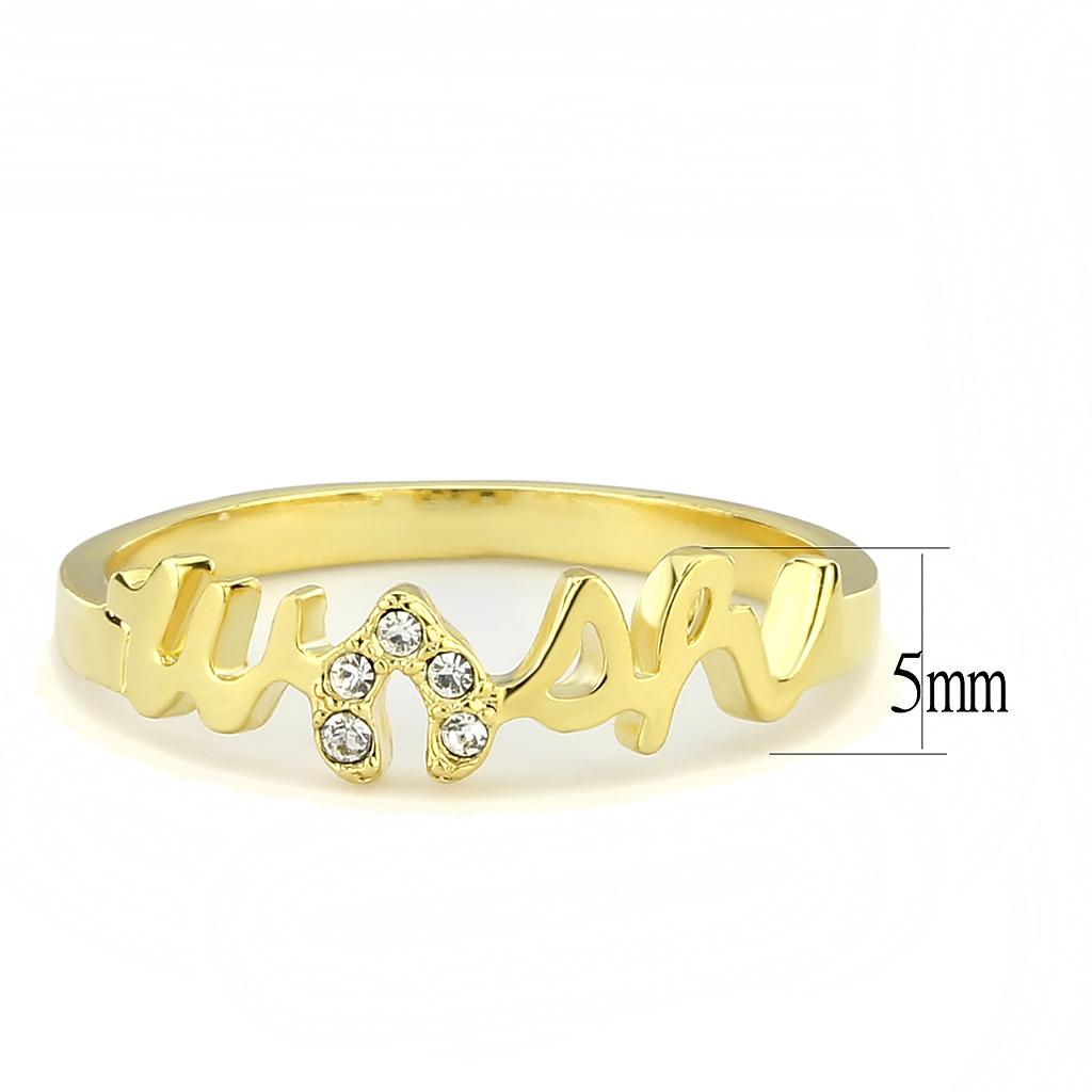 MALO3966 - Flash Gold Brass Ring with Top Grade Crystal in Clear