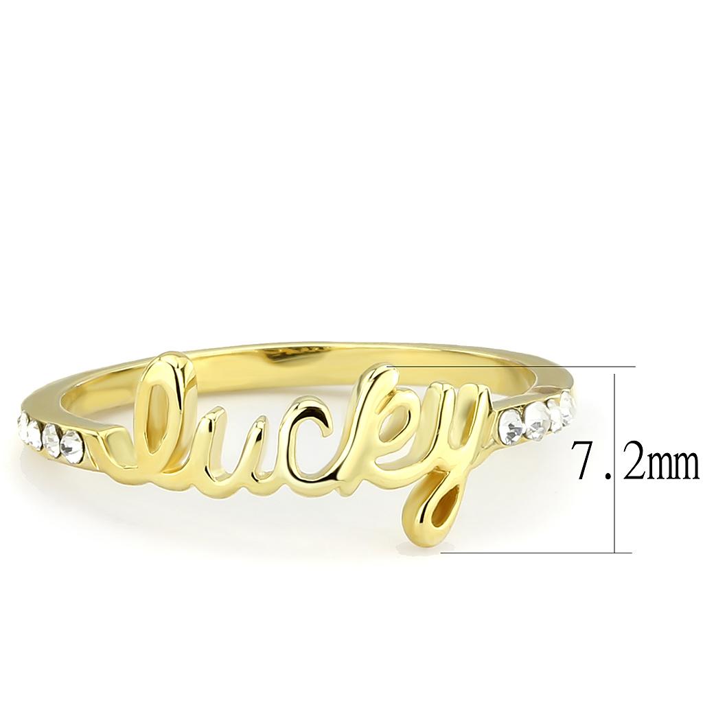 MALO3971 - Flash Gold Brass Ring with Top Grade Crystal in Clear