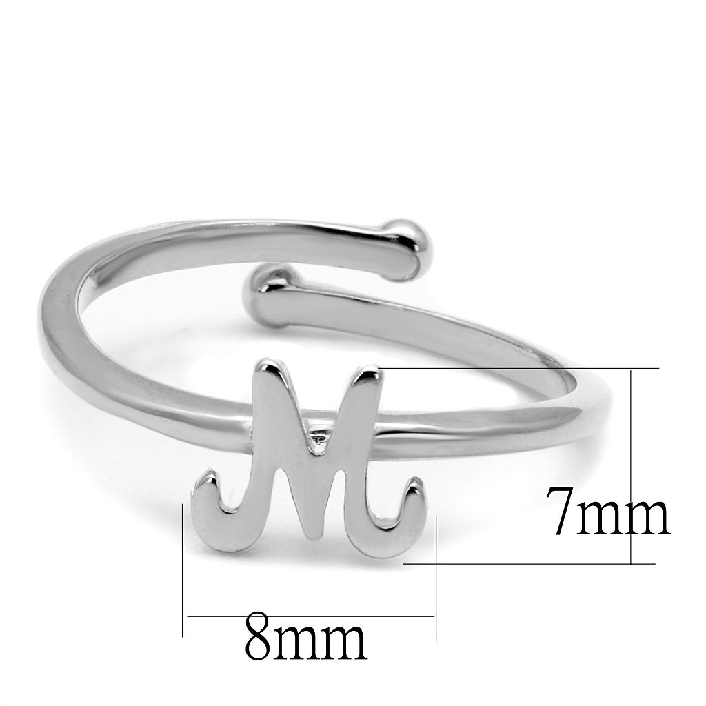 MALO3993 - Rhodium Brass Ring with No Stone