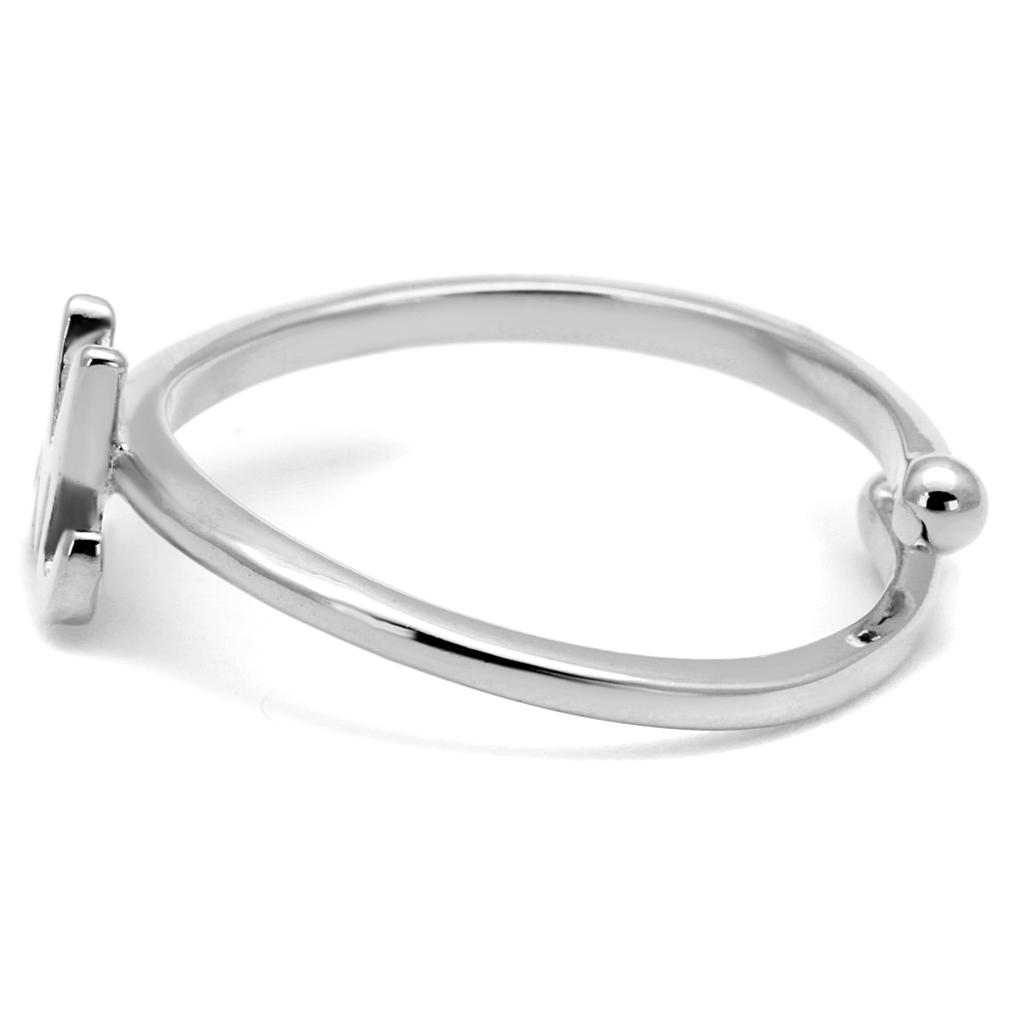 MALO3993 - Rhodium Brass Ring with No Stone
