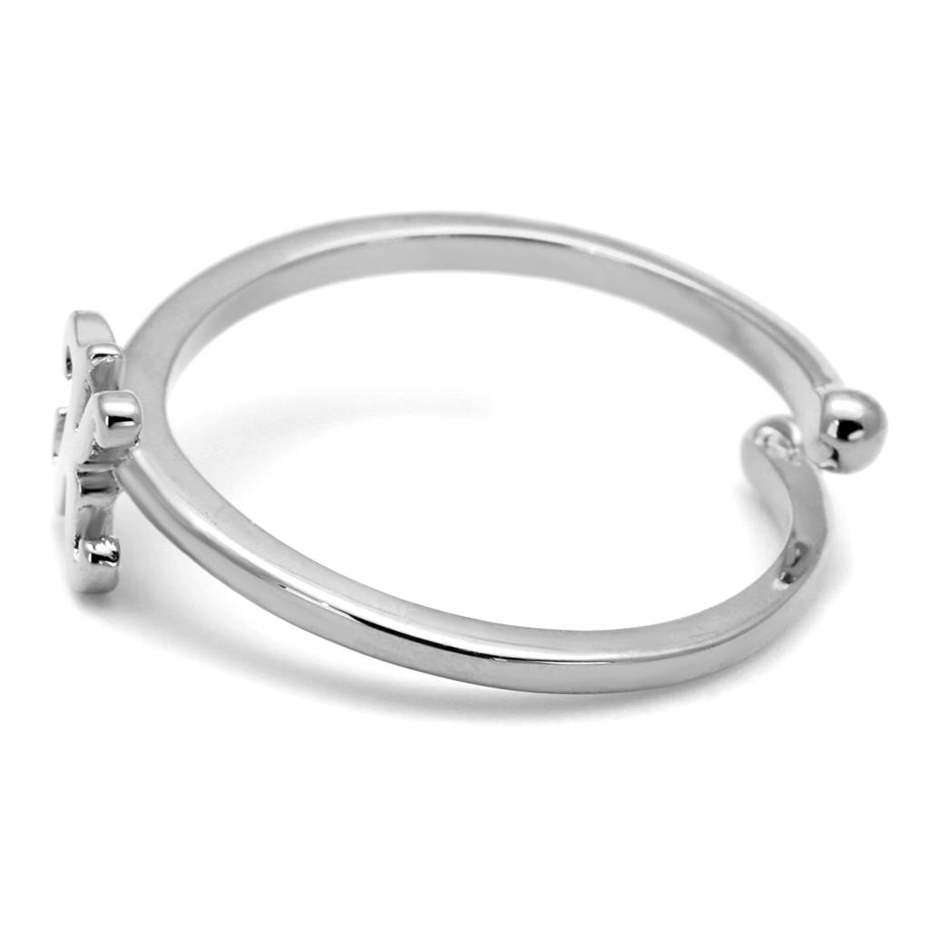 MALO4023 - Rhodium Brass Ring with No Stone