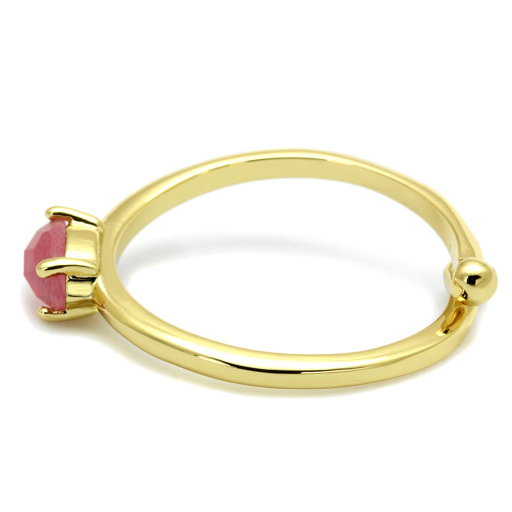 MALO4069 - Flash Gold Brass Ring with Synthetic Cat Eye in Rose