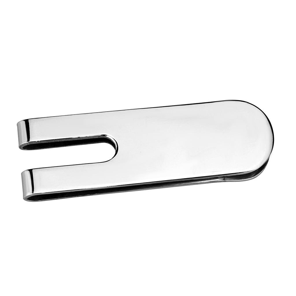 MALO4142 - Rhodium Brass Money clip with No Stone